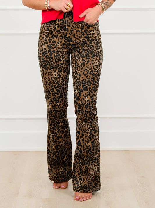 Judy Blue High Rise Leopard Bootcut Jeans