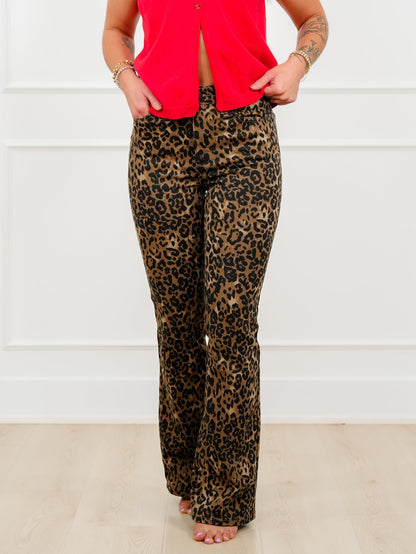 Judy Blue High Rise Leopard Bootcut Jeans