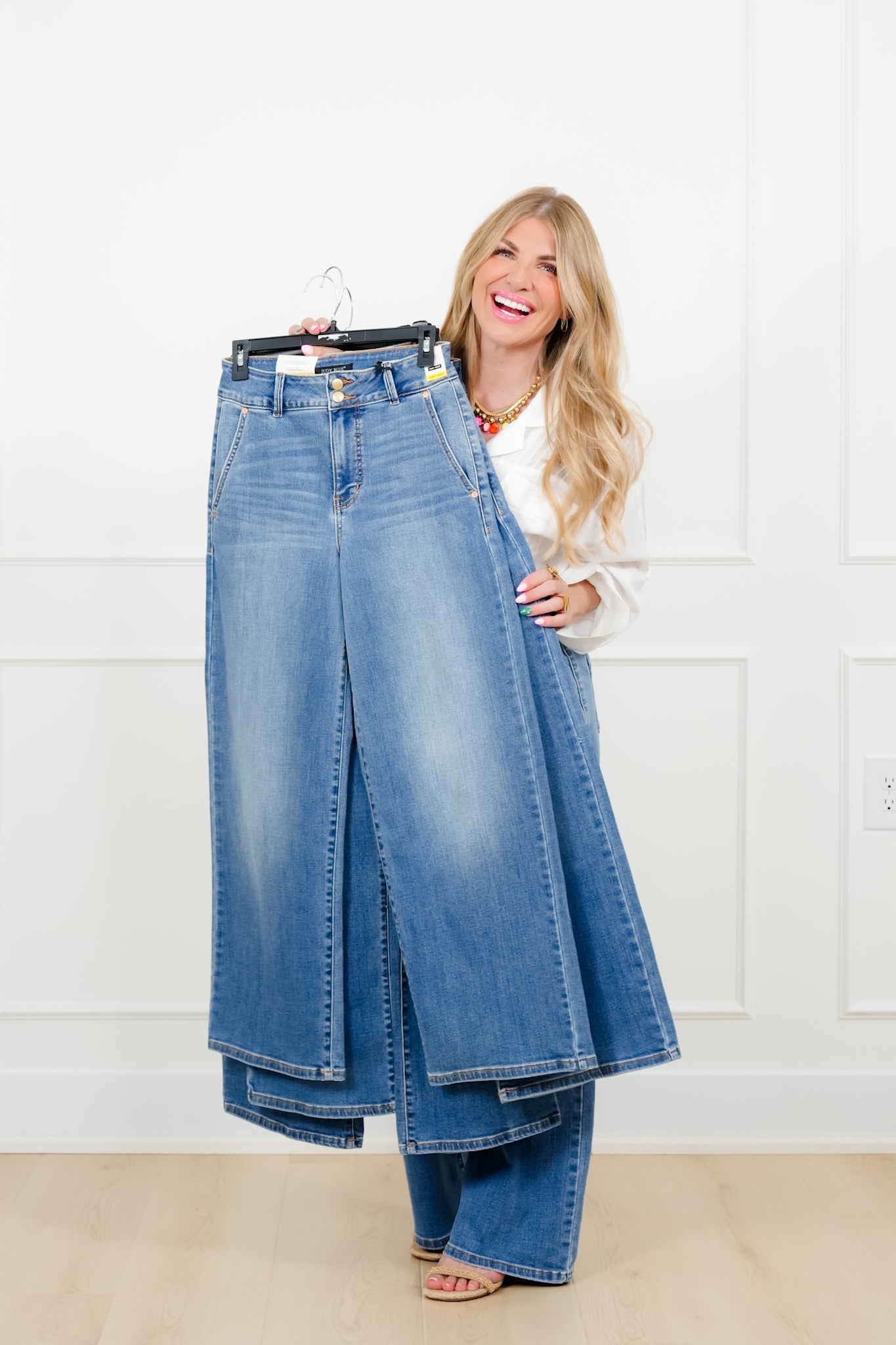 Judy Blue High Rise Medium Wash Multiple Inseam Column Jeans with Trouser Styling