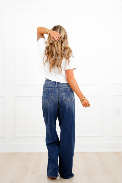 Judy Blue Everyday Icon High Rise Multiple Inseam Dark Wash Wilhelmina Baggy Jeans