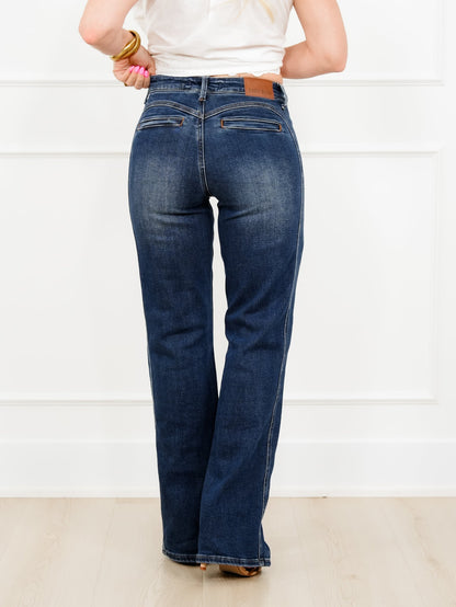 Judy Blue Mid Rise Medium Wash Alex Boy Bootcut Jeans