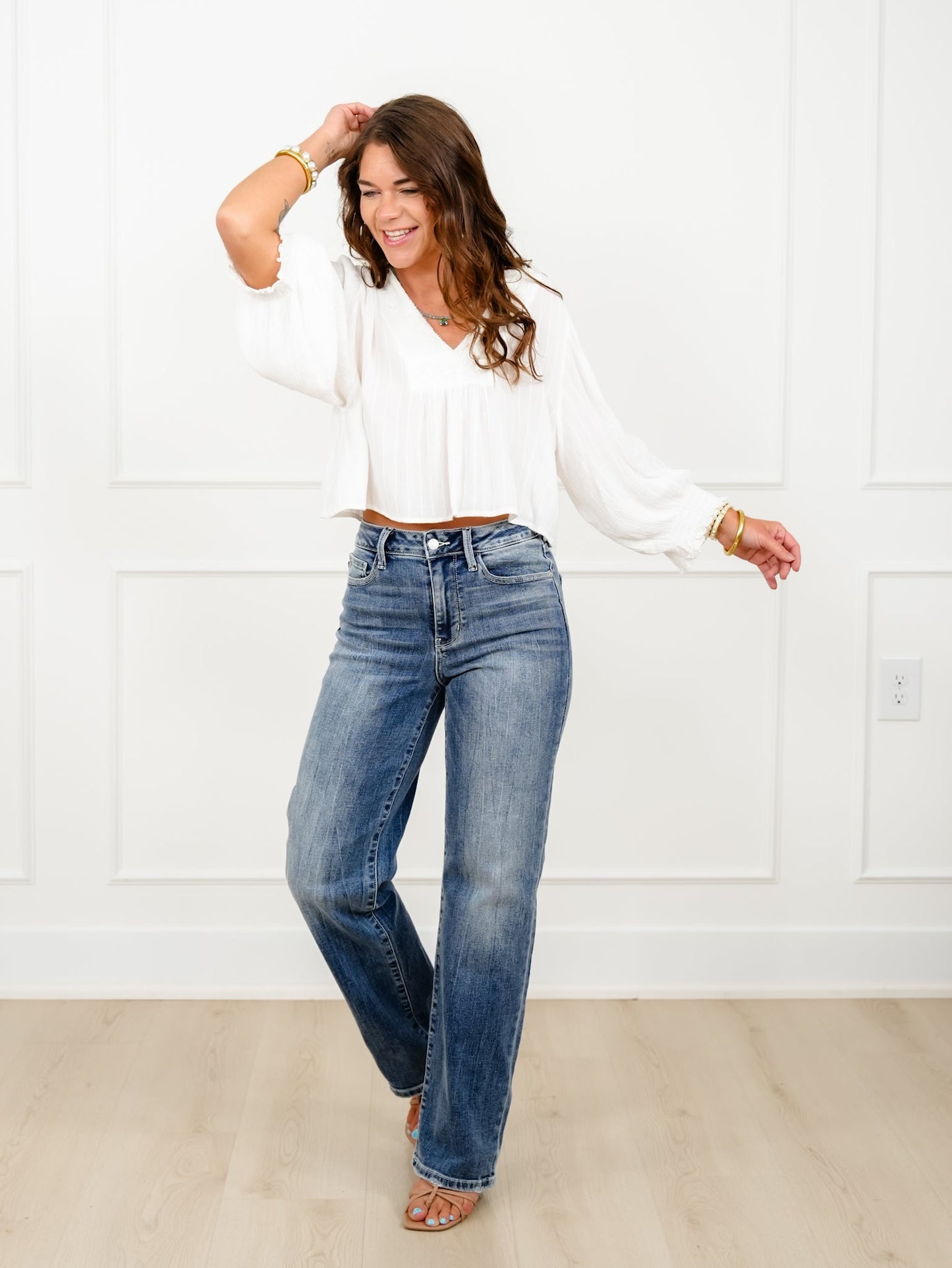Judy Blue Mid Rise Medium Wash 90's Straight Leg Jeans