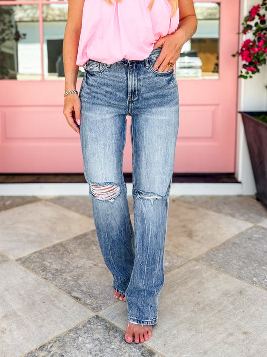 Judy Blue The North Shore High Rise Medium Wash Rigid Magic Slim Straight Leg Jeans