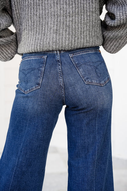 Restock! Judy Blue Retrograde High Rise Dark Wash Tummy Control Wide Leg Jeans