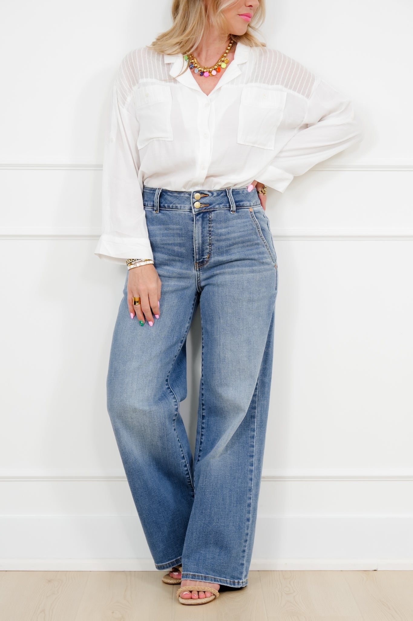Judy Blue High Rise Medium Wash Multiple Inseam Column Jeans with Trouser Styling