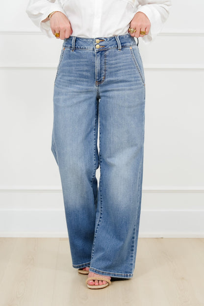 Judy Blue High Rise Medium Wash Multiple Inseam Column Jeans with Trouser Styling