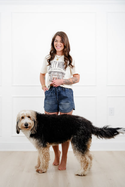 Judy Blue Dark Wash Featherweight Boxer Shorts