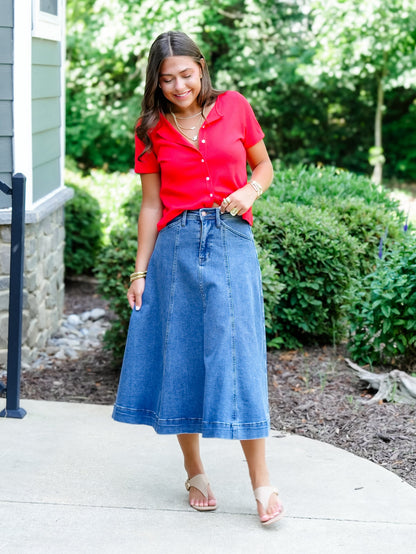 Judy Blue Medium Wash Lasso Skirt