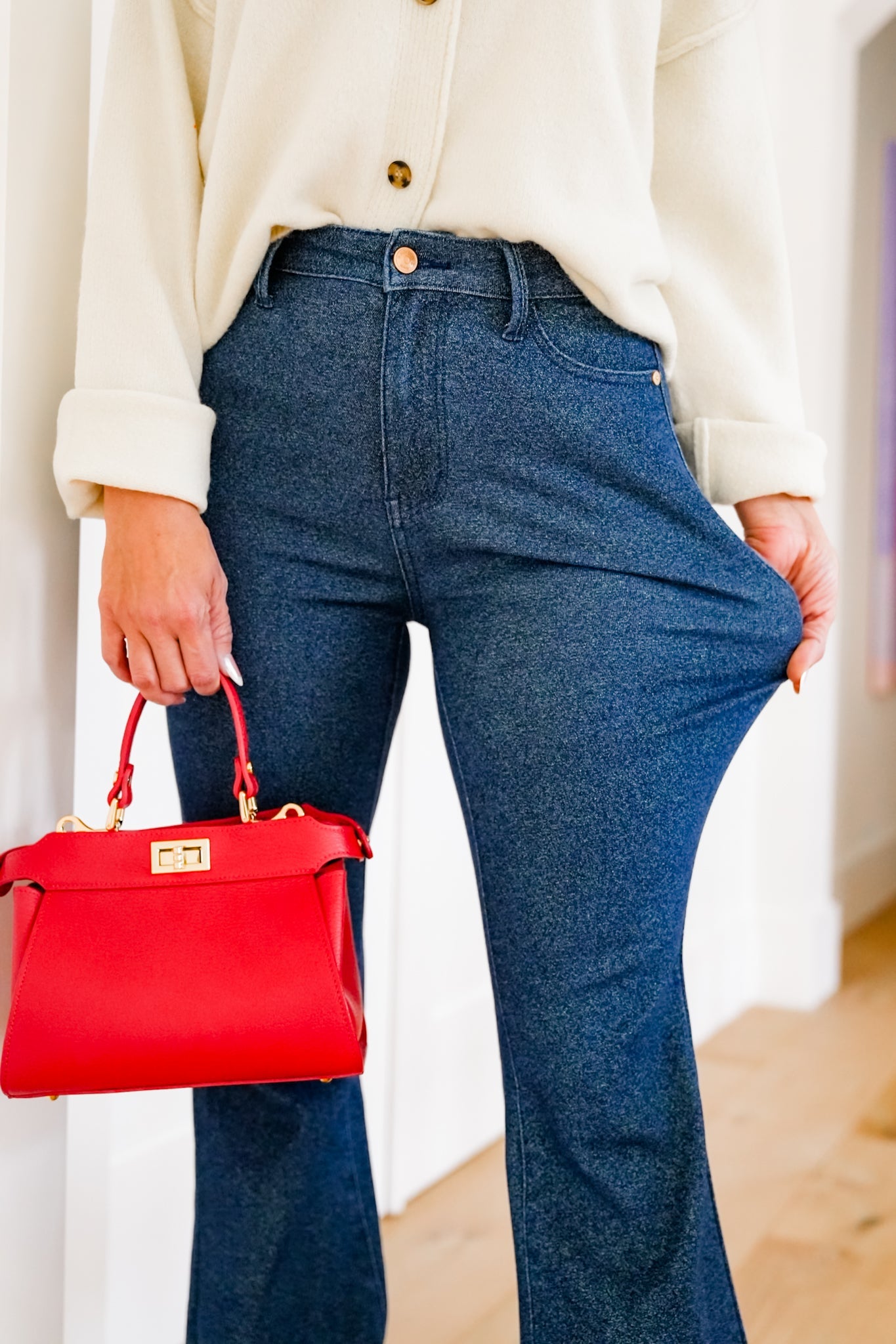 Judy Blue High Rise Dark Wash Sparkle Flare Jeans
