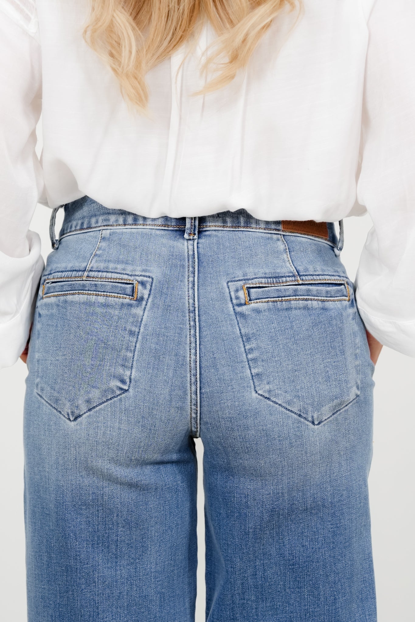 Judy Blue High Rise Medium Wash Multiple Inseam Column Jeans with Trouser Styling