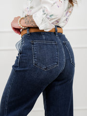 Judy Blue the Jasmine High Rise Dark Wash Wide Leg Ankle Trouser Jeans