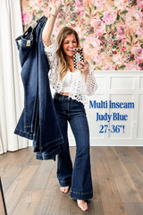 Judy Blue "The Sadie" Multi Inseam High Rise Dark Wash Trouser Flare Jeans