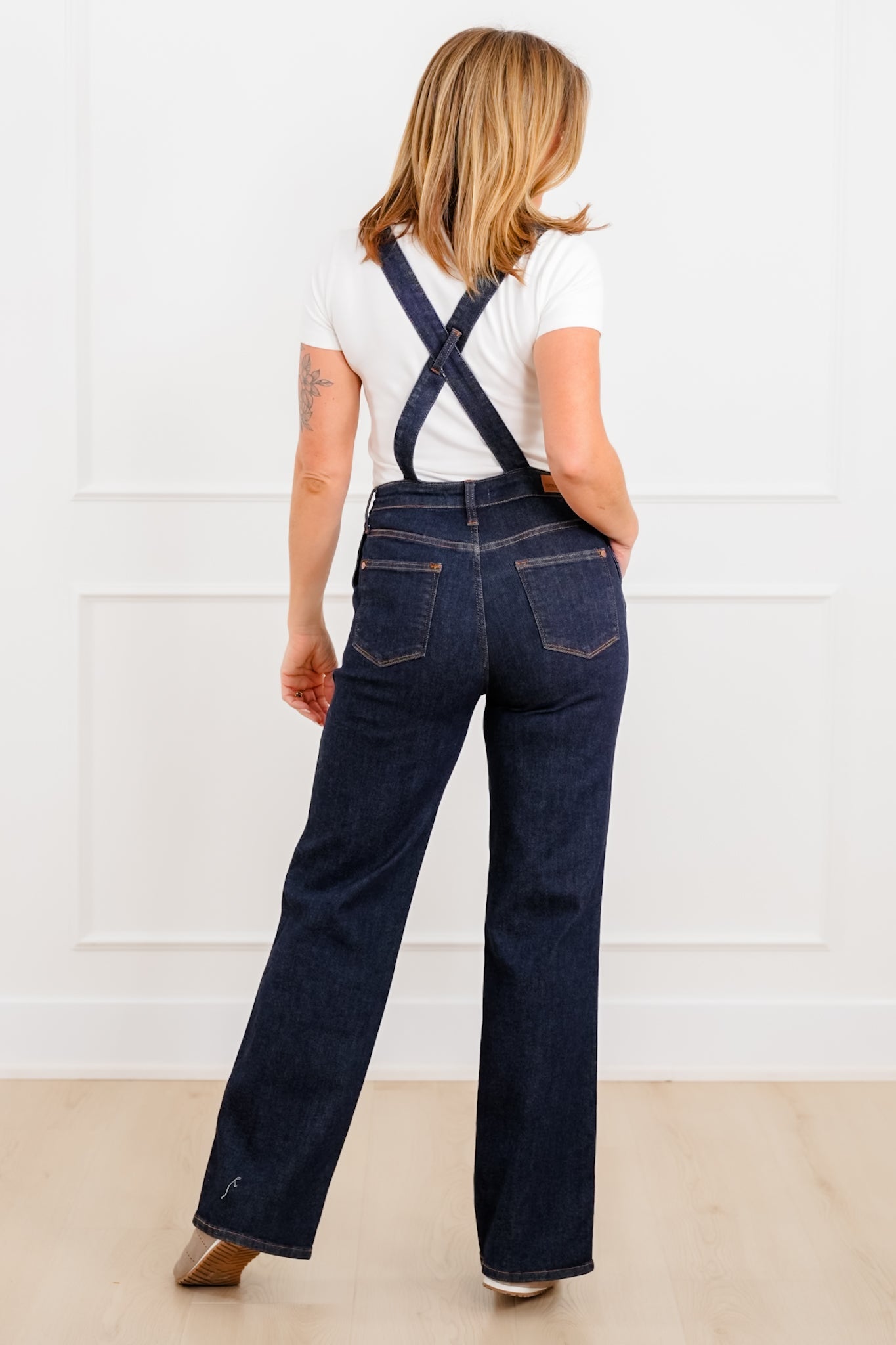 Judy Blue Dark Wash High Rise Classic Wide Leg Overalls