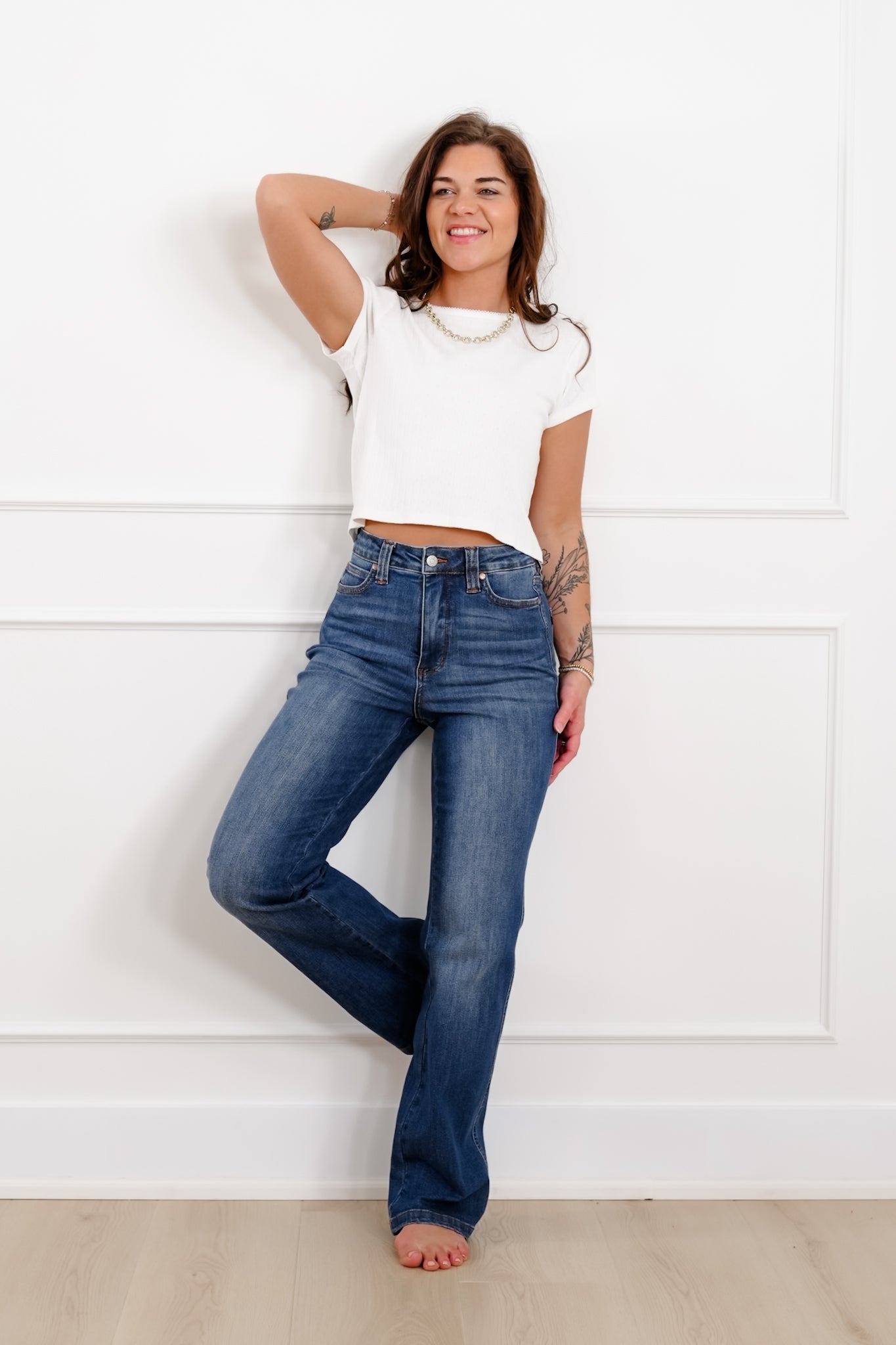 Judy Blue High Rise Medium Wash Tummy Control Straight Leg Jeans