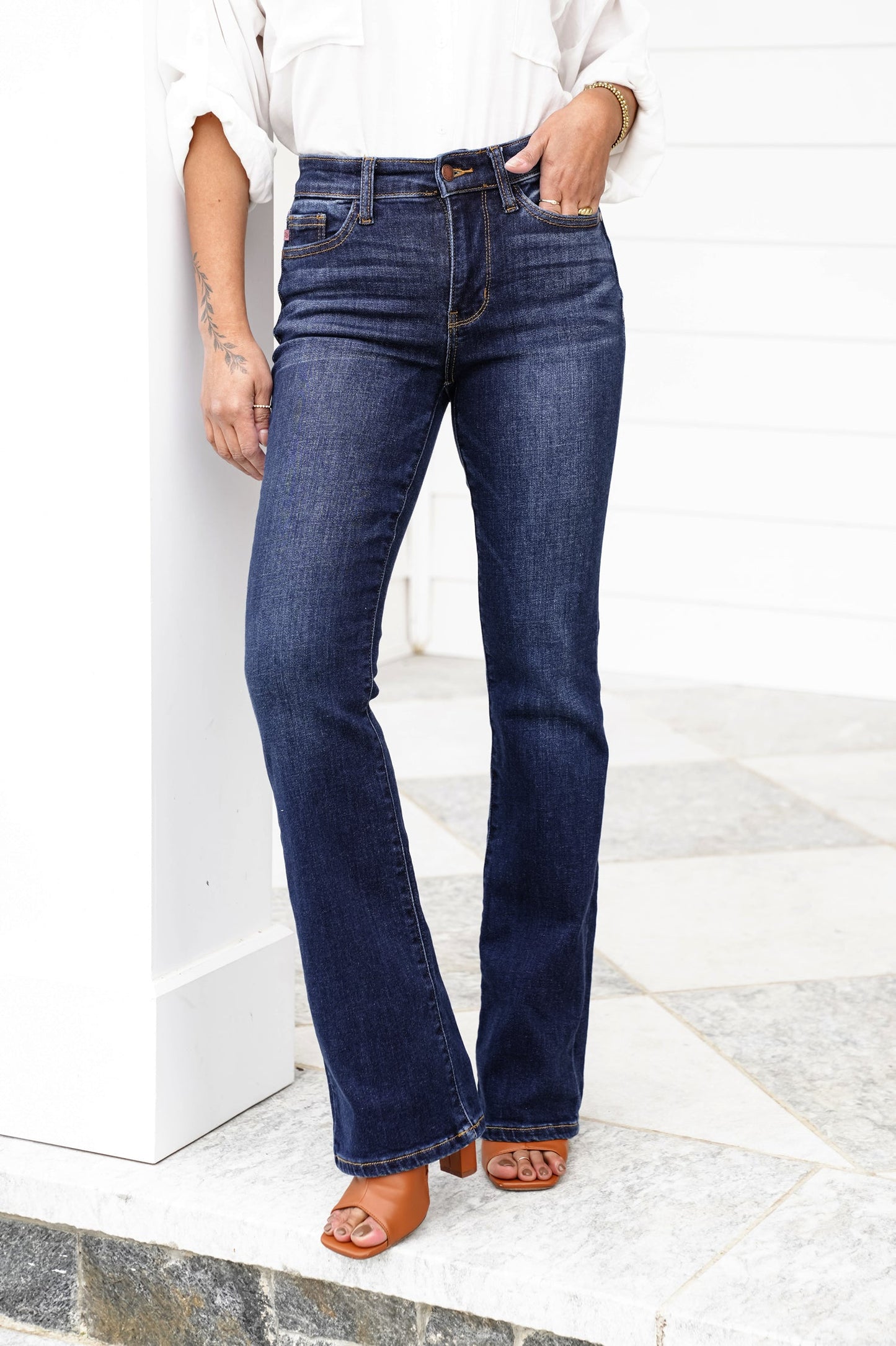 Restock! Judy Blue The Sloane Petite/Reg  Mid Rise Dark Wash Bootcut Jeans