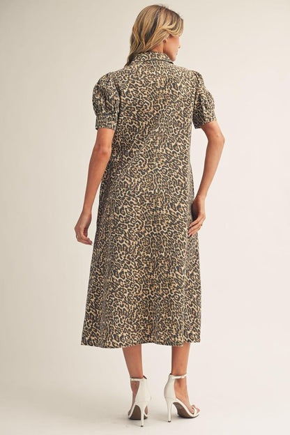 Jodifl Leopard Print Midi Dress in Animal