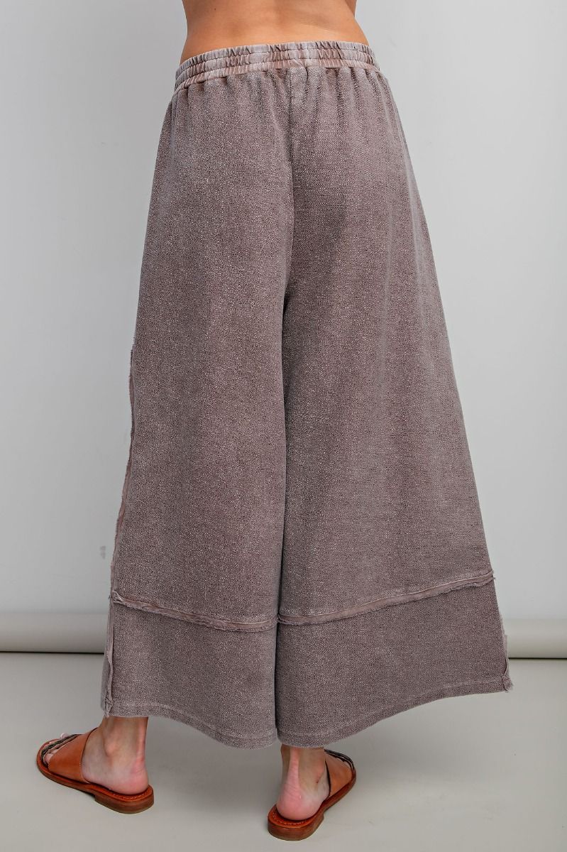 Easel Terry Palazzo Pants in Espresso