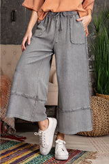 Easel Terry Palazzo Pants in Ash