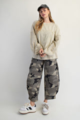 Easel Eyelet Lace Heart Patched Top in Faded Sage