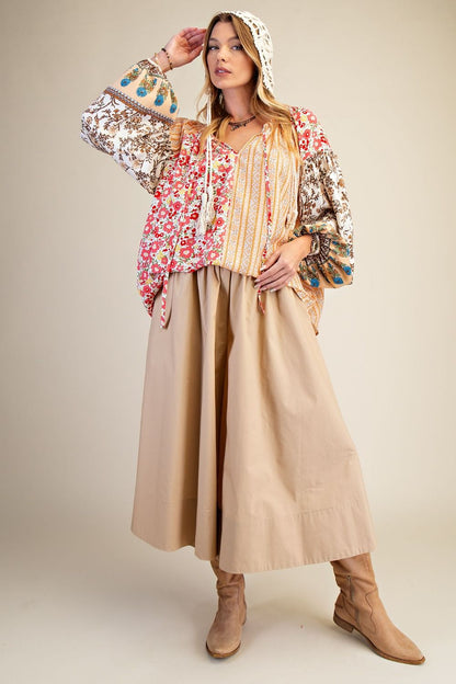 Easel Mix n Match Printed Top in Coral