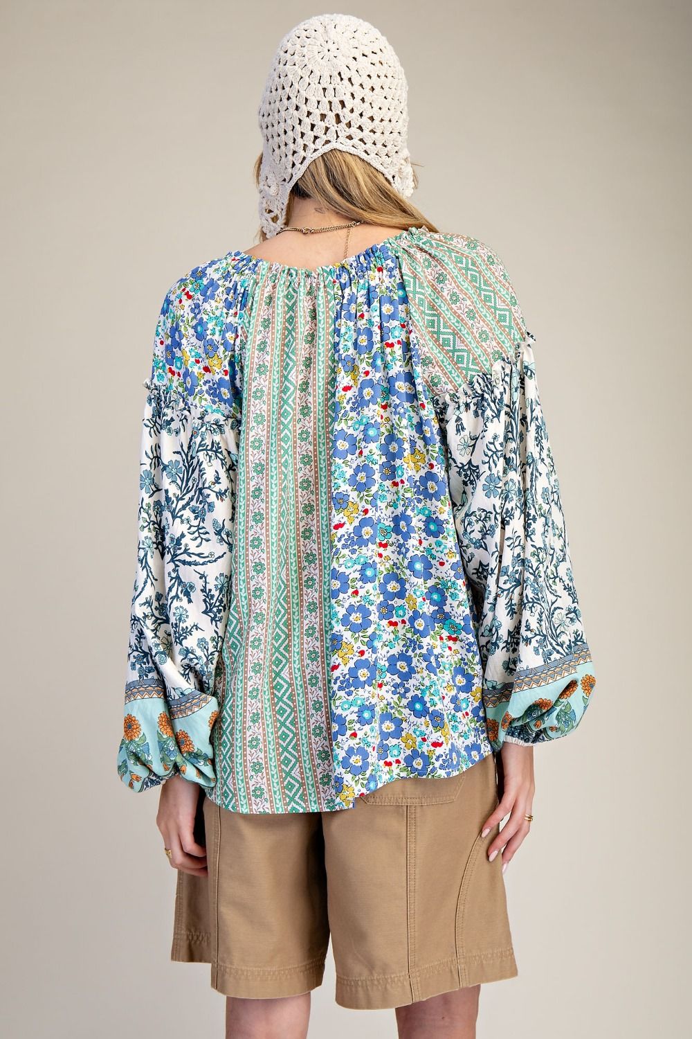 Easel Mix n Match Printed Top in Green