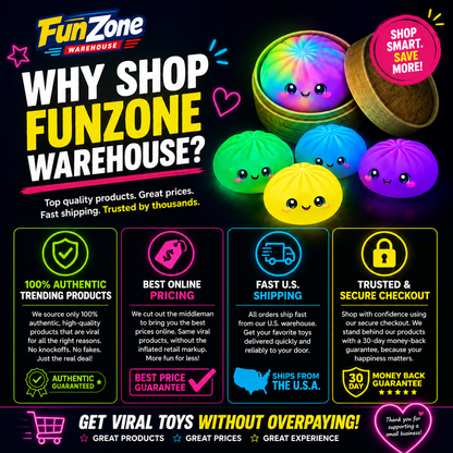 Glow in the Dark Squishy Dumplings Toy – 4" Mystery Collectible Squeeze Toy